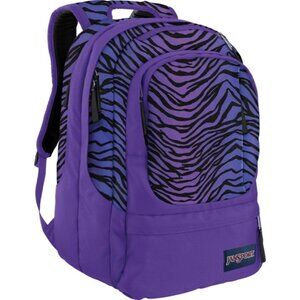 JanSport Air Cure Backpack Purple Zebra Big Student Laptop Case School Bag